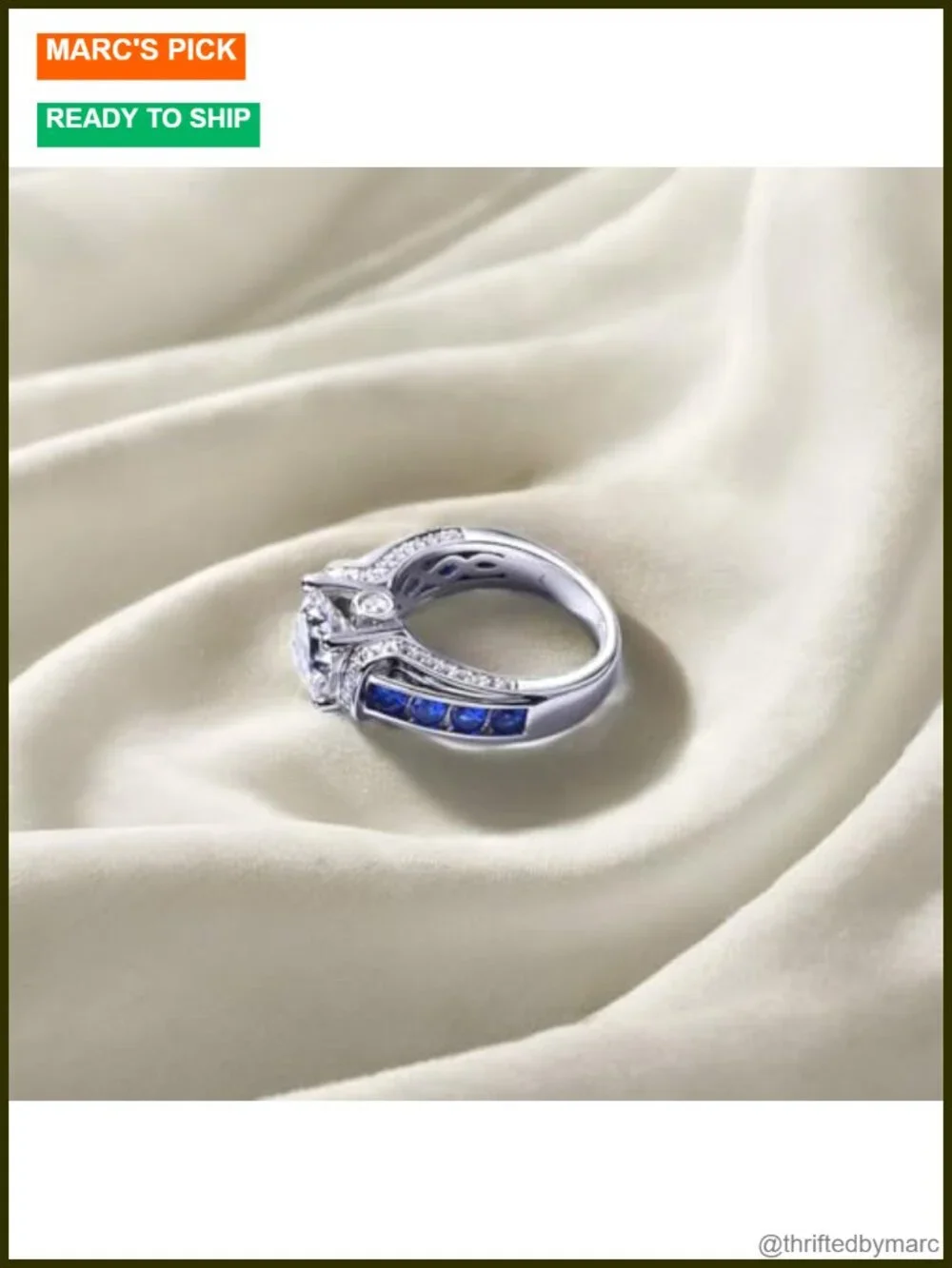 3ct Moissanite Engagement Ring Sterling Silver 18K White Gold Plated Round Cut